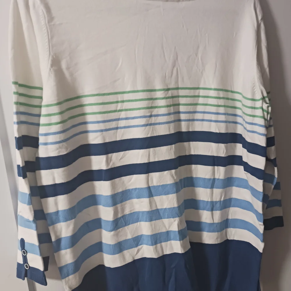 Northern Reflections White and Blue Striped Long Sleeve Shirt - Picture 1 of 4
